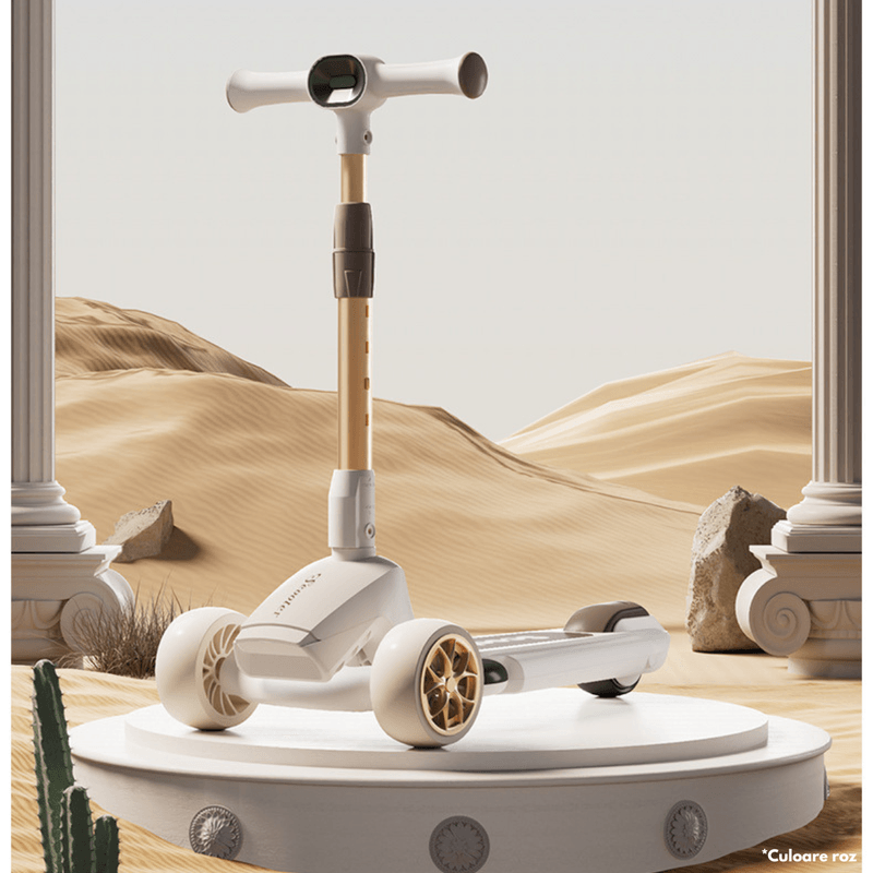 Sport si Outdoor - Role, trotinete si skateboard - Trotinete copii - Trotineta pliabila pentru copii cu Lumini LED integrate, Qova®, Stabilitate superioara cu 3 roti, Frana sigura - Infinity.ro