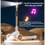 Sport si Outdoor - Role, trotinete si skateboard - Trotinete copii - Trotineta pliabila pentru copii cu Lumini LED integrate, Qova®, Stabilitate superioara cu 3 roti, Frana sigura - Infinity.ro