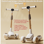 Sport si Outdoor - Role, trotinete si skateboard - Trotinete copii - Trotineta pliabila pentru copii cu Lumini LED integrate, Qova®, Stabilitate superioara cu 3 roti, Frana sigura - Infinity.ro