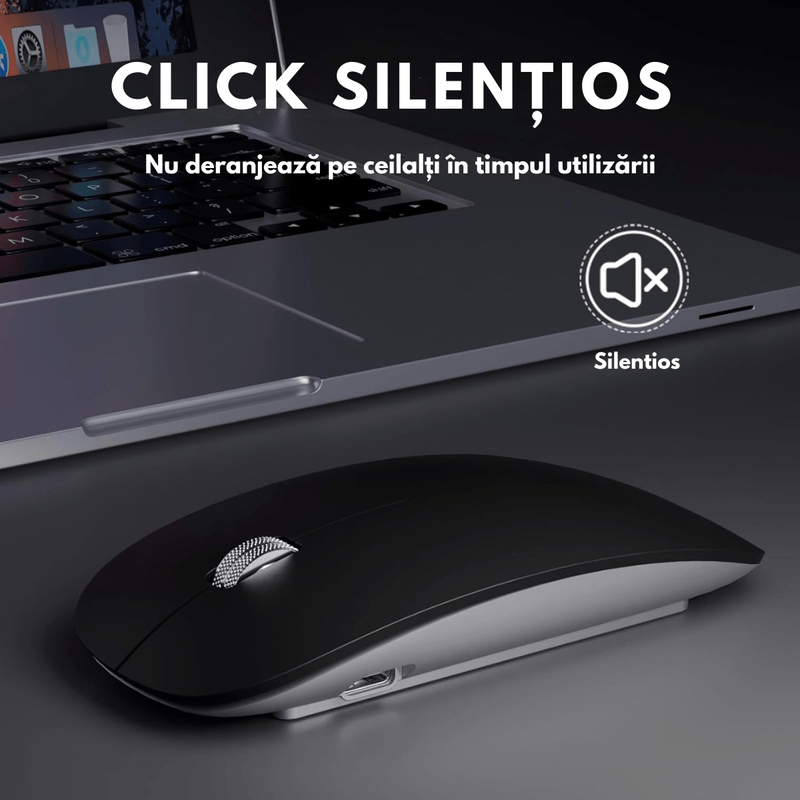 PC, gaming si accesorii - Periferice PC - Mouse - Mouse Wireless QOVA®, Dual Mode Bluetooth 5.1 & 2.4GHz, Reincarcabil USB-C, Click Silentios, DPI Reglabil 1600 max - Infinity.ro