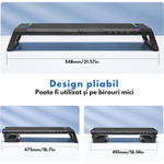 PC, gaming si accesorii - Desktop PC & monitoare - Accesorii monitoare - Suport Monitor si Laptop, Masuta Multifunctionala Qova®, cu lumini RGB reglabile si 4 Porturi USB, Tava Depozitare - Infinity.ro