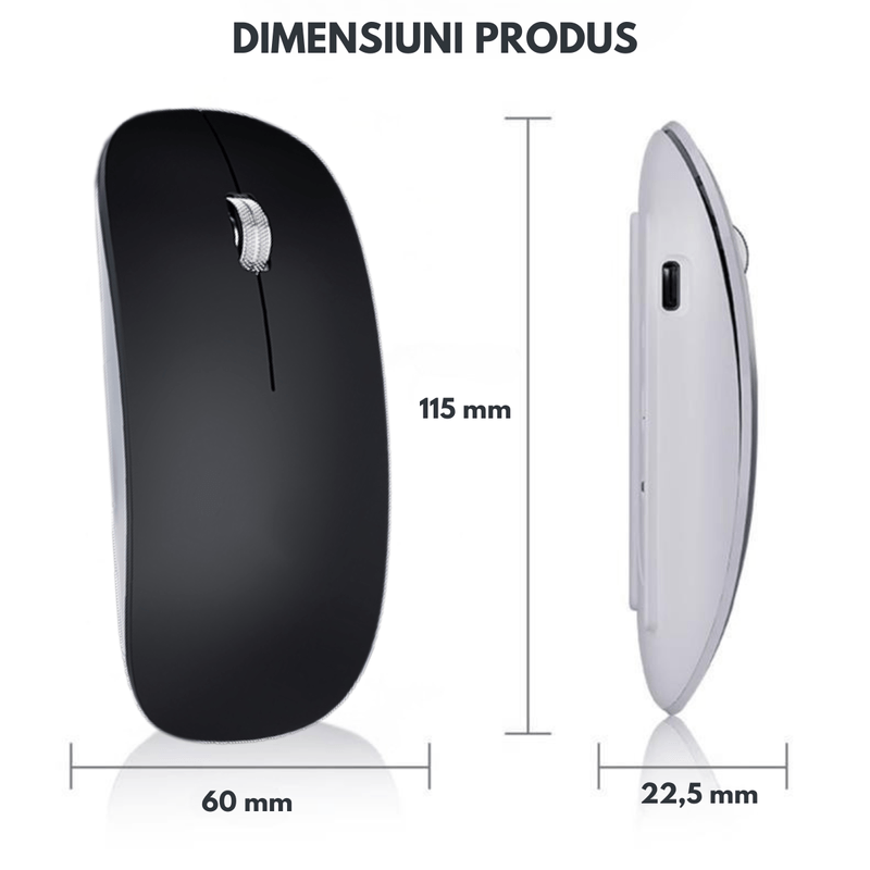 PC, gaming si accesorii - Periferice PC - Mouse - Mouse Wireless QOVA®, Dual Mode Bluetooth 5.1 & 2.4GHz, Reincarcabil USB-C, Click Silentios, DPI Reglabil 1600 max - Infinity.ro