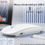 PC, gaming si accesorii - Periferice PC - Mouse - Mouse Wireless QOVA®, Dual Mode Bluetooth 5.1 & 2.4GHz, Reincarcabil USB-C, Click Silentios, DPI Reglabil 1600 max - Infinity.ro