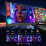 PC, gaming si accesorii - Desktop PC & monitoare - Monitoare - Monitor Extensibil si Portabil Dublu 14" FHD 1080p, Baza de Suport cu Racire, Extensie Ecran Qova® pentru Laptop - Infinity.ro