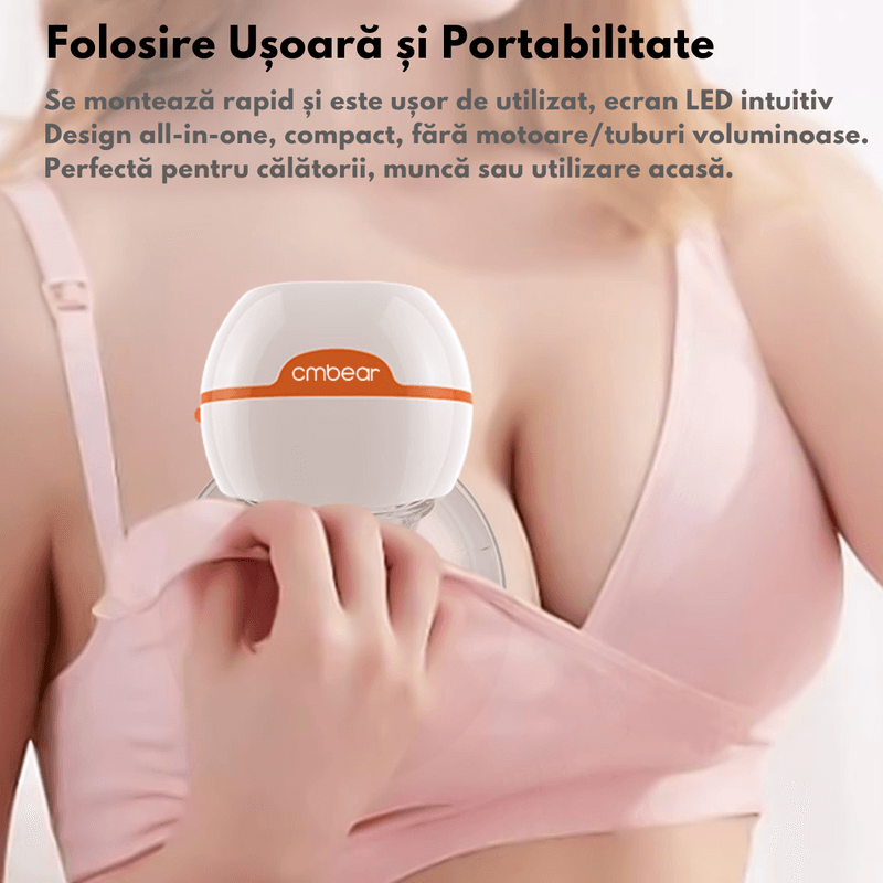 Jucarii, Copii si Bebe - Maternitate - Pompe de san - Pompa de San Electrica, Qova®, Portabila - Hands-Free, 3 Moduri, 9 Niveluri de Aspiratie, Anti-Scurgere / Anti-Reflux - Infinity.ro