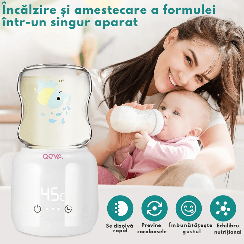 Jucarii, Copii si Bebe - Hrana si alaptare - Biberoane, suzete si accesorii hranire - Incalzitoare si termosuri bebe - Incalzitor Portabil pentru Biberoane QOVA® – Incalzire Rapida in 3-5 Minute, Pentru Lapte sau Apa, Fara Fir, Electric - Infinity.ro