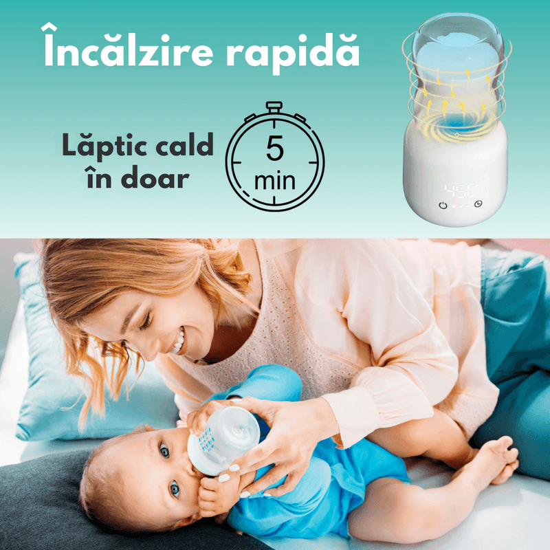 Jucarii, Copii si Bebe - Hrana si alaptare - Biberoane, suzete si accesorii hranire - Incalzitoare si termosuri bebe - Incalzitor Portabil pentru Biberoane QOVA® – Incalzire Rapida in 3-5 Minute, Pentru Lapte sau Apa, Fara Fir, Electric - Infinity.ro