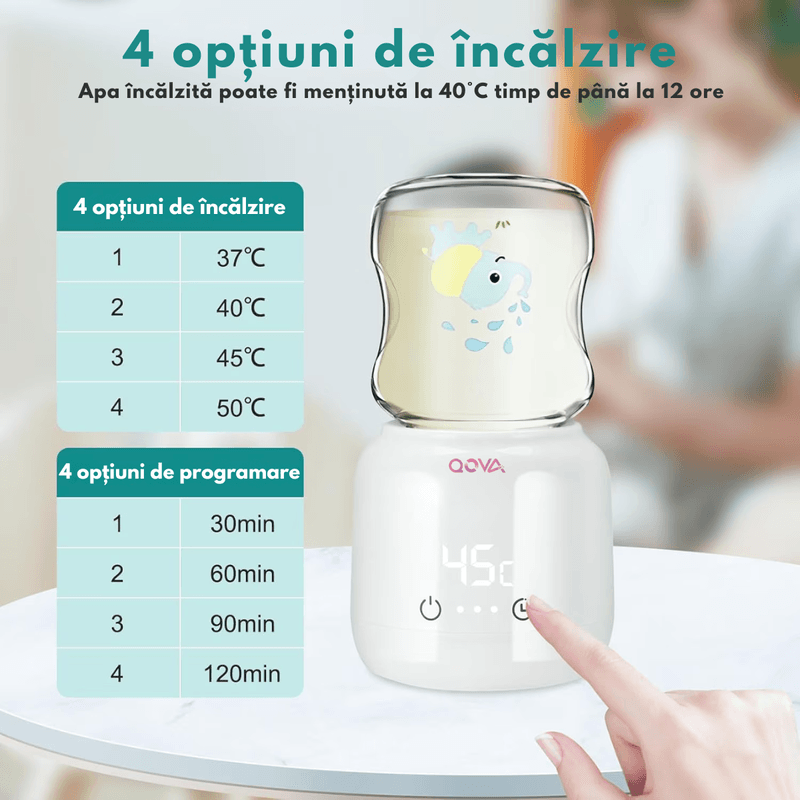 Jucarii, Copii si Bebe - Hrana si alaptare - Biberoane, suzete si accesorii hranire - Incalzitoare si termosuri bebe - Incalzitor Portabil pentru Biberoane QOVA® – Incalzire Rapida in 3-5 Minute, Pentru Lapte sau Apa, Fara Fir, Electric - Infinity.ro