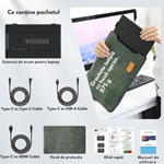 PC, gaming si accesorii - Desktop PC & monitoare - Monitoare - Monitor Portabil dual Extensibil de 14.2 inch, Qova®, Ecran IPS, Full HD 1080p, 300 Nits, 60Hz, Contrast 1.000:1 - Infinity.ro