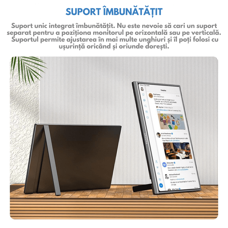 PC, gaming si accesorii - Desktop PC & monitoare - Monitoare - Monitor Portabil Arzopa & Qova® de 17.3" inch - FHD, 100% sRGB, HDR 1920x1080, USB-C & Mini HDMI – Ecran -Subtire, 60Hz - Infinity.ro