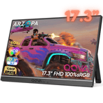 PC, gaming si accesorii - Desktop PC & monitoare - Monitoare - Monitor Portabil Arzopa & Qova® de 17.3" inch - FHD, 100% sRGB, HDR 1920x1080, USB-C & Mini HDMI – Ecran -Subtire, 60Hz - Infinity.ro