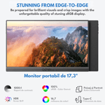PC, gaming si accesorii - Desktop PC & monitoare - Monitoare - Monitor Portabil Arzopa & Qova® de 17.3" inch - FHD, 100% sRGB, HDR 1920x1080, USB-C & Mini HDMI – Ecran -Subtire, 60Hz - Infinity.ro