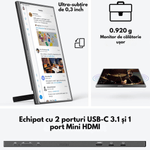 PC, gaming si accesorii - Desktop PC & monitoare - Monitoare - Monitor Portabil Arzopa & Qova® de 17.3" inch - FHD, 100% sRGB, HDR 1920x1080, USB-C & Mini HDMI – Ecran -Subtire, 60Hz - Infinity.ro