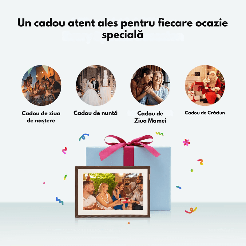 TV, Audio-Video si Foto - Aparate foto si accesorii - Accesorii foto si video - Rame foto digitale - Rama Foto Digitala Wifi cu Ecran IPS HD 10.1 inch, Memorie 32GB, Azorpa&Qova® D10, Touchscreen, Suport Card 128GB - Infinity.ro