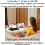 PC, gaming si accesorii - Desktop PC & monitoare - Monitoare - Monitor Portabil Arzopa & Qova® de 14" inch, Full HD 1080p, Ultra-Subtire, 60Hz, USB-C & HDMI, HDR, Compatibil Laptop - Infinity.ro