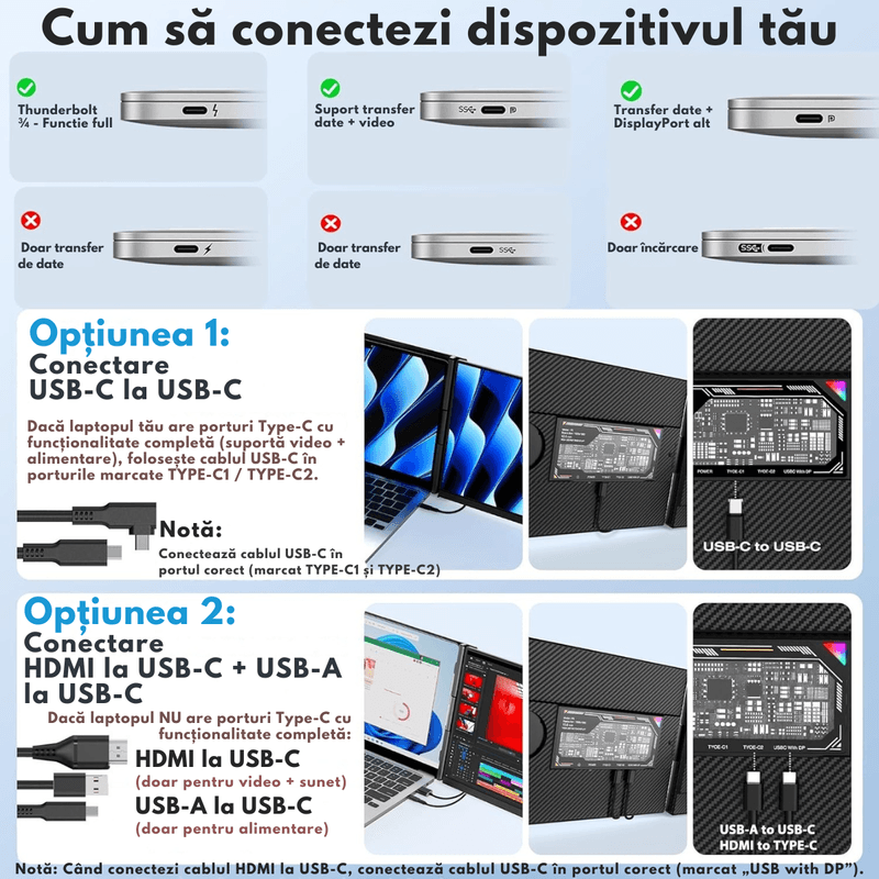 PC, gaming si accesorii - Desktop PC & monitoare - Monitoare - Monitor Extensibil de 15.6 inch Qova®, Afisaj FHD IPS pentru Laptopuri de 13"-17.3", Portabil cu Design Ultra Subtire - Infinity.ro