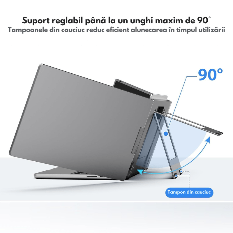 PC, gaming si accesorii - Desktop PC & monitoare - Monitoare - Monitor Extensibil si Portabil pentru laptop, Qova®, ecran 14 inchi FHD 1080P IPS, Pliabil la 360 de Grade, Tri-screen - Infinity.ro