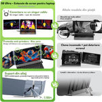 PC, gaming si accesorii - Desktop PC & monitoare - Monitoare - Monitor Extensibil si Portabil pentru laptop, Qova®, Extensie de ecran Duale de 14 inch IPS Full HD, 1920x1080,sRGB 100% - Infinity.ro