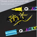 Carti si Birotica - Birotica - Instrumente de scris - Creioane - Set 36 de carioci profesionale Acrilice, 72 Culori cu cerneala pe baza de apa, Qova®,multicolore pentru desen,Varf dublu - Infinity.ro
