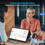 PC, gaming si accesorii - Desktop PC & monitoare - Monitoare - Monitor Pliabil si Portabil Dual 15.6 inch FHD pentru laptop, Qova®, Extender ecran IPS 1080p, 330° Rotatie,USB-C & HDMI - Infinity.ro