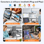 PC, gaming si accesorii - Desktop PC & monitoare - Monitoare - Monitor Pliabil si Portabil Dual 15.6 inch FHD pentru laptop, Qova®, Extender ecran IPS 1080p, 330° Rotatie,USB-C & HDMI - Infinity.ro