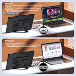 PC, gaming si accesorii - Desktop PC & monitoare - Monitoare - Monitor Portabil Qova® de 16" inch, 1920x1200, USB-C & Mini HDMI, Ultra-Subtire, Ecran mare IPS 16:10,Vertical/Orizontal - Infinity.ro