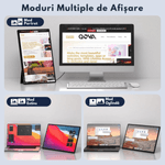 PC, gaming si accesorii - Desktop PC & monitoare - Monitoare - Monitor Portabil Qova® de 16" inch, 1920x1200, USB-C & Mini HDMI, Ultra-Subtire, Ecran mare IPS 16:10,Vertical/Orizontal - Infinity.ro