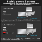 PC, gaming si accesorii - Desktop PC & monitoare - Monitoare - Monitor Triplu Extensibil si Portabil pentru laptop, QOVA®, Quad Screen de 16 inch, 3 Ecrane IPS 16:10 - Full HD 1200p - Infinity.ro