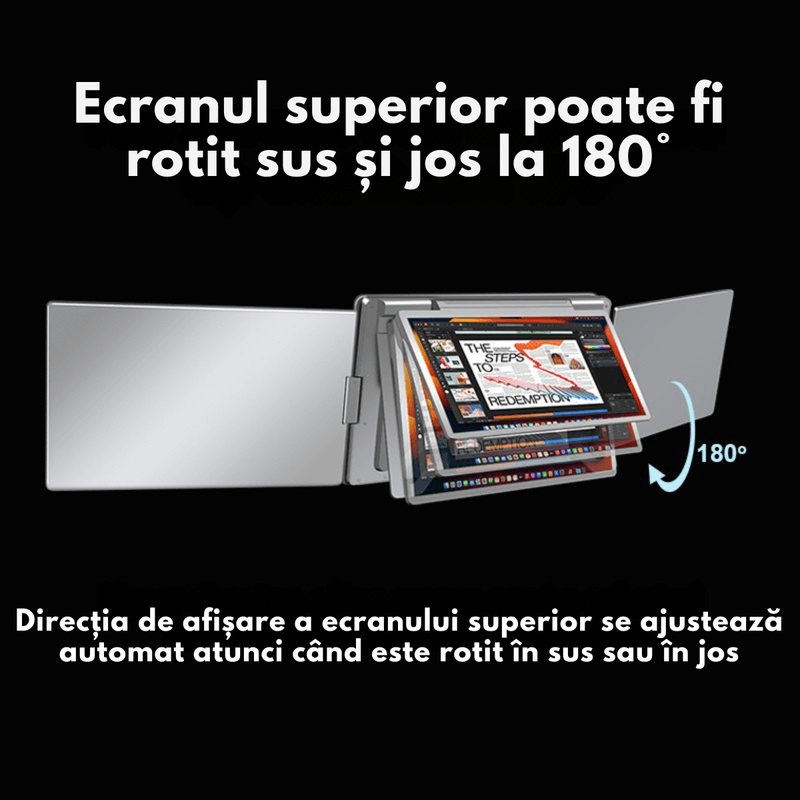 PC, gaming si accesorii - Desktop PC & monitoare - Monitoare - Monitor Triplu Extensibil si Portabil pentru laptop, QOVA®, Quad Screen de 16 inch, 3 Ecrane IPS 16:10 - Full HD 1200p - Infinity.ro