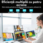 PC, gaming si accesorii - Desktop PC & monitoare - Monitoare - Monitor Triplu Extensibil si Portabil pentru laptop, QOVA®, Quad Screen de 16 inch, 3 Ecrane IPS 16:10 - Full HD 1200p - Infinity.ro