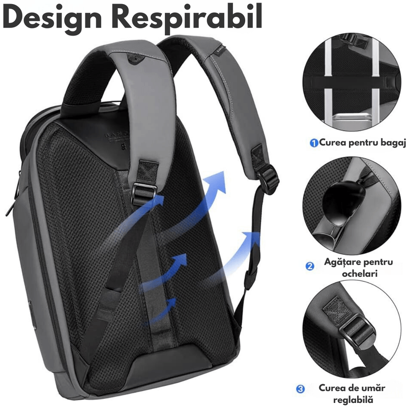 Laptop, Telefoane si Tablete - Laptopuri si accesorii - Accesorii Laptop - Genti laptop - Rucsac Multifunctional pentru Laptop de 15.6 inch, de Calatorie Unisex, Design Smart Casual, cu multiple Compartimente - Infinity.ro