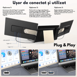 PC, gaming si accesorii - Desktop PC & monitoare - Monitoare - Monitor Extensibil Triplu pentru Laptop de 13"-17.3" Extindere, Qova®, cu Ecran de 15.6" inch, afisaj IPS Full HD 1080P - Infinity.ro