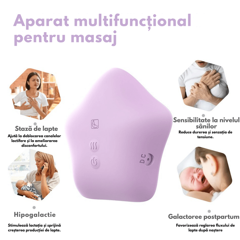 Ingrijire personala si Cosmetice - Sanatate si wellness - Articole wellness - Aparate si dispozitive de masaj - Aparat de masaj pentru lactatie cu incalzire si vibratii –10 moduri, 2 niveluri de temperatura,Dispozitiv Masaj alaptare - Infinity.ro