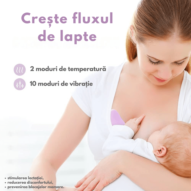 Ingrijire personala si Cosmetice - Sanatate si wellness - Articole wellness - Aparate si dispozitive de masaj - Aparat de masaj pentru lactatie cu incalzire si vibratii –10 moduri, 2 niveluri de temperatura,Dispozitiv Masaj alaptare - Infinity.ro