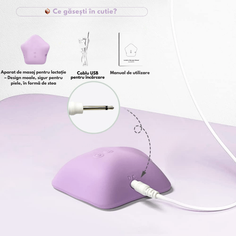 Ingrijire personala si Cosmetice - Sanatate si wellness - Articole wellness - Aparate si dispozitive de masaj - Aparat de masaj pentru lactatie cu incalzire si vibratii –10 moduri, 2 niveluri de temperatura,Dispozitiv Masaj alaptare - Infinity.ro