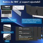 PC, gaming si accesorii - Desktop PC & monitoare - Monitoare - Monitor Extensibil si Portabil pentru laptop, Qova®, Extender ecran 14 inchi FHD 1080P IPS, pentru laptopuri 13/17 inchi - Infinity.ro