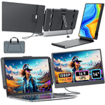 PC, gaming si accesorii - Desktop PC & monitoare - Monitoare - Monitor Extensibil si Portabil pentru laptop, Qova®, Extender ecran 14 inchi FHD 1080P IPS, pentru laptopuri 13/17 inchi - Infinity.ro