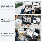 PC, gaming si accesorii - Desktop PC & monitoare - Monitoare - Monitor Extensibil si Portabil pentru laptop, Qova®, Extender ecran 14 inchi FHD 1080P IPS, pentru laptopuri 13/17 inchi - Infinity.ro