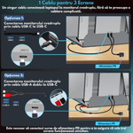 PC, gaming si accesorii - Desktop PC & monitoare - Monitoare - Monitor Extensibil si Portabil pentru laptop, QOVA®, Quad Screen de 14 inch, 3 Ecrane IPS - Full HD 1080p pliabile - Infinity.ro