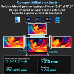 PC, gaming si accesorii - Desktop PC & monitoare - Monitoare - Monitor Extensibil si Portabil pentru laptop, QOVA®, Quad Screen de 14 inch, 3 Ecrane IPS - Full HD 1080p pliabile - Infinity.ro