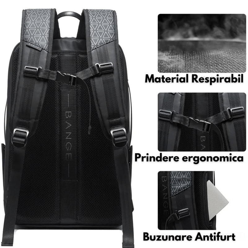 Laptop, Telefoane si Tablete - Laptopuri si accesorii - Accesorii Laptop - Genti laptop - Rucsac pentru Laptop de 15.6 inch Multifunctional, pentru Calatorie, Extensibil de la 27L la 39L, BANGE, Impermeabil - Infinity.ro