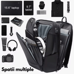 Laptop, Telefoane si Tablete - Laptopuri si accesorii - Accesorii Laptop - Genti laptop - Rucsac pentru Laptop de 15.6 inch Multifunctional, pentru Calatorie, Extensibil de la 27L la 39L, BANGE, Impermeabil - Infinity.ro
