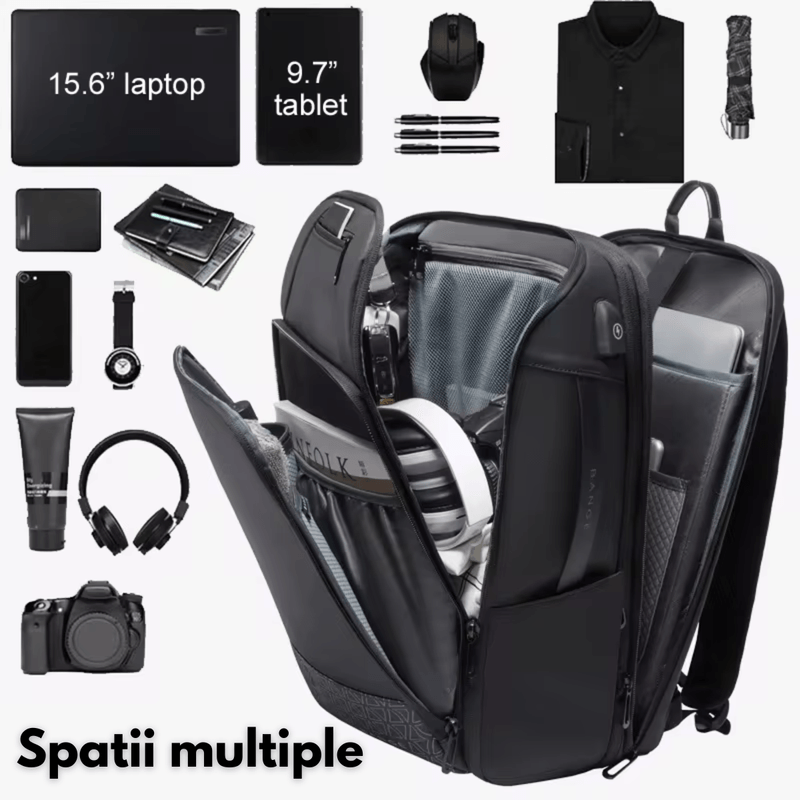 Laptop, Telefoane si Tablete - Laptopuri si accesorii - Accesorii Laptop - Genti laptop - Rucsac pentru Laptop de 15.6 inch Multifunctional, pentru Calatorie, Extensibil de la 27L la 39L, BANGE, Impermeabil - Infinity.ro