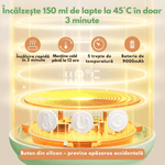 Jucarii, Copii si Bebe - Hrana si alaptare - Biberoane, suzete si accesorii hranire - Incalzitoare si termosuri bebe - Incalzitor Portabil Inteligent pentru Lapte si Lapte Matern –9000 mAh, Incalzire Rapida in 3 Minute,5 Trepte Temperatura - Infinity.ro