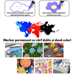 Carti si Birotica - Birotica - Instrumente de scris - Creioane - Set 60 carioci profesionale Acrilice cu Varf dublu, 120 Culori cu cerneala pe baza de apa, multicolore pentru desen - Infinity.ro