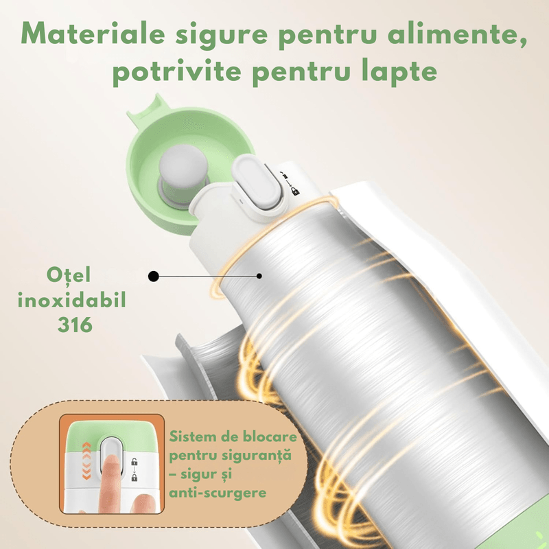 Jucarii, Copii si Bebe - Hrana si alaptare - Biberoane, suzete si accesorii hranire - Incalzitoare si termosuri bebe - Incalzitor Portabil Inteligent pentru Lapte si Lapte Matern –9000 mAh, Incalzire Rapida in 3 Minute,5 Trepte Temperatura - Infinity.ro