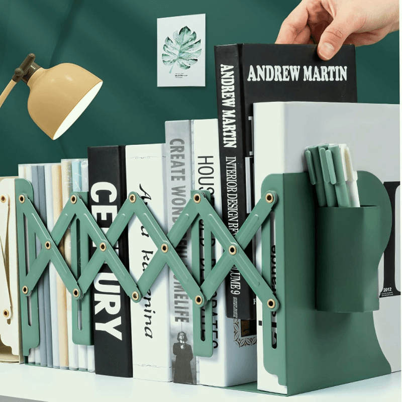 Carti si Birotica - Carti - Accesorii pentru cititori - Suport pentru Carti Extensibil, Reviste, Jocuri Video, din metal, INCO®, cu Compartiment pentru Pixuri, Reglabil - Infinity.ro