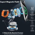 Laptop, Telefoane si Tablete - Telefoane mobile si accesorii - Accesorii Telefoane - Incarcatoare telefoane - Incarcator Wireless 3 in 1 Pliabil, Fast charger, Statie de incarcare Rapida 15W pentru dispozitivele Apple, Android - Infinity.ro