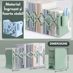 Carti si Birotica - Carti - Accesorii pentru cititori - Suport pentru Carti Extensibil, Reviste, Jocuri Video, din metal, INCO®, cu Compartiment pentru Pixuri, Reglabil - Infinity.ro