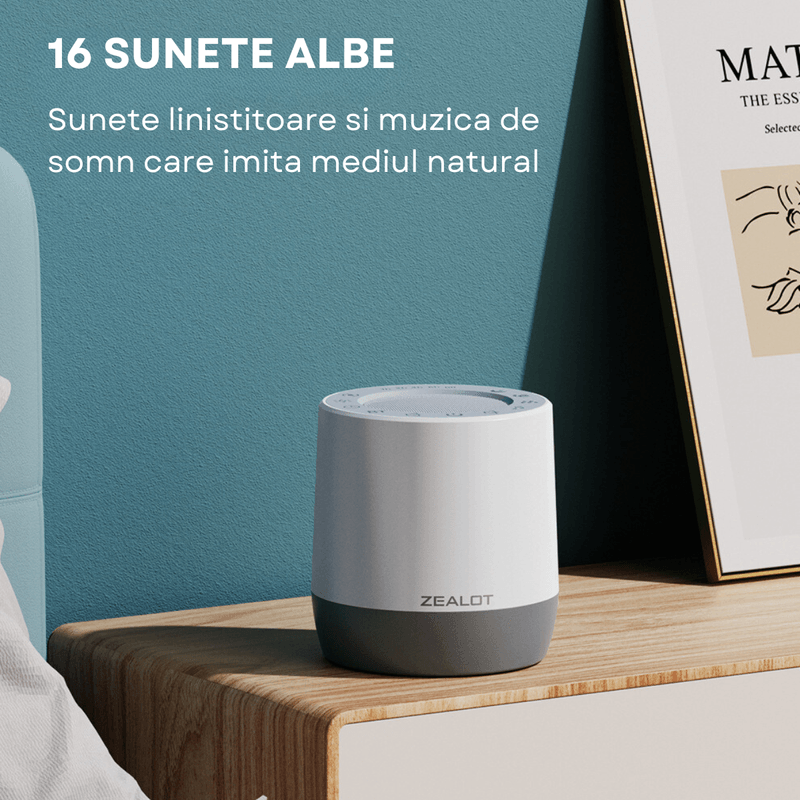 TV, Audio-Video si Foto - Portabile audio - Boxe portabile - Dispozitiv Sunete Albe INCO®, pentru copii si adulti, Difuzor portabil Bluetooth, suport casti, 16 sunete, baterie 1800 - Infinity.ro